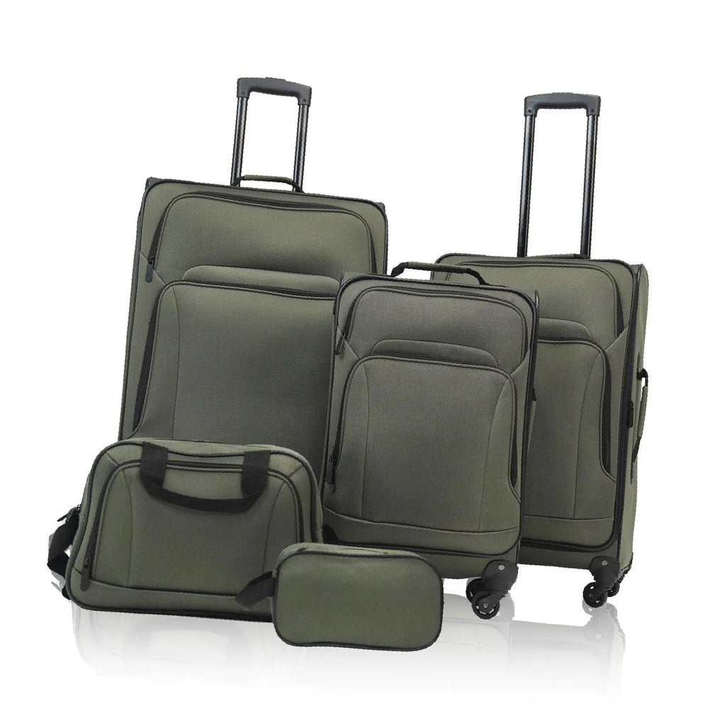 Softside Expandable Suitcase Set 5-piece Lightweight Rolling Luggage for Family Holidays and Business Trips