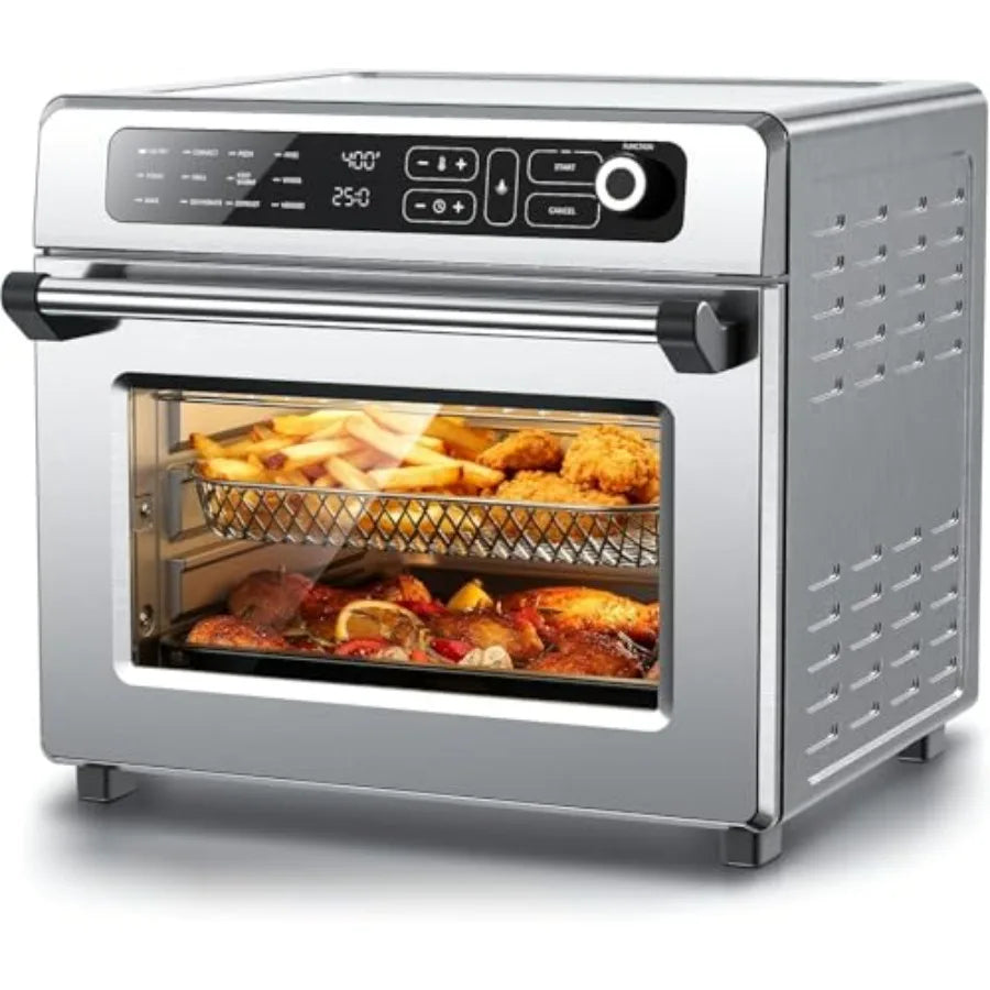25QT Air Fryer Toaster Oven Combo 12-in-1 Large Convection Airfryer Oven with 70450 Temperature Control 60-Minute Timer Bake Ro