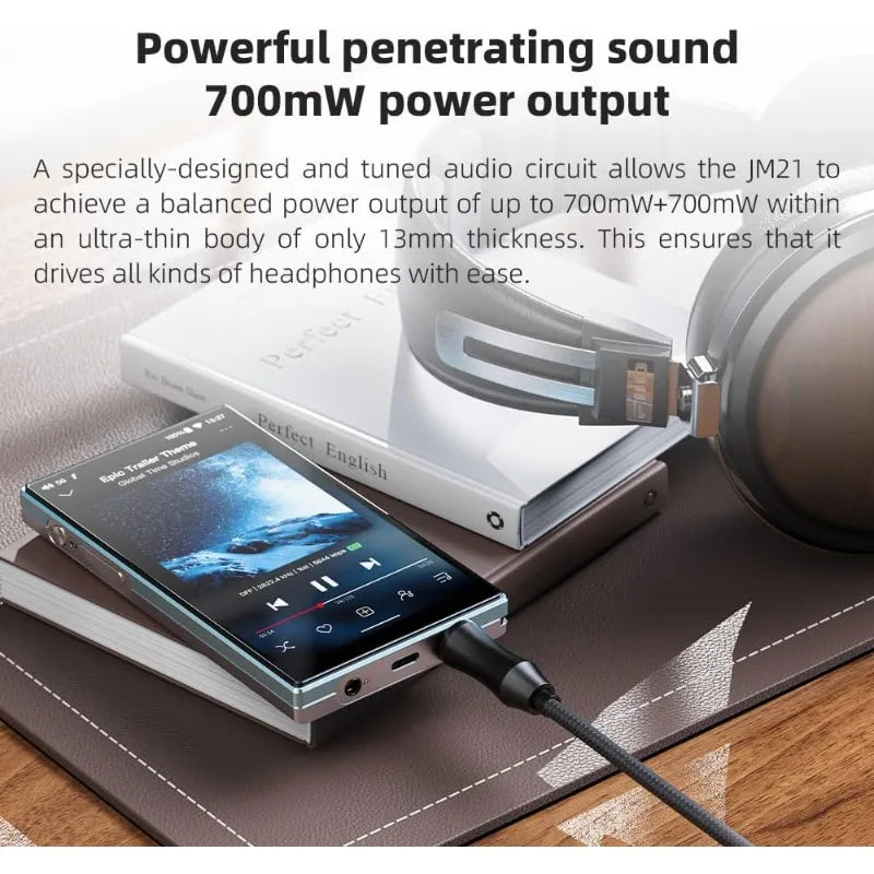 JM21 Android 13 Hi-Res Music Player MP3 with Snapdragon 680, Bluetooth WiFi USB DAC 12.5H Playtime (Sky Blue)
