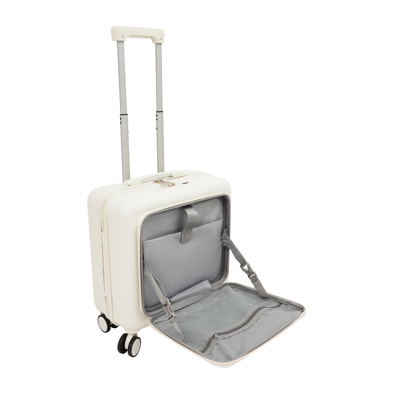 18" Boarding Suitcase Suitcase with Front Compartment Travel Luggage Suitcase with USB Port for Students Business Tourists