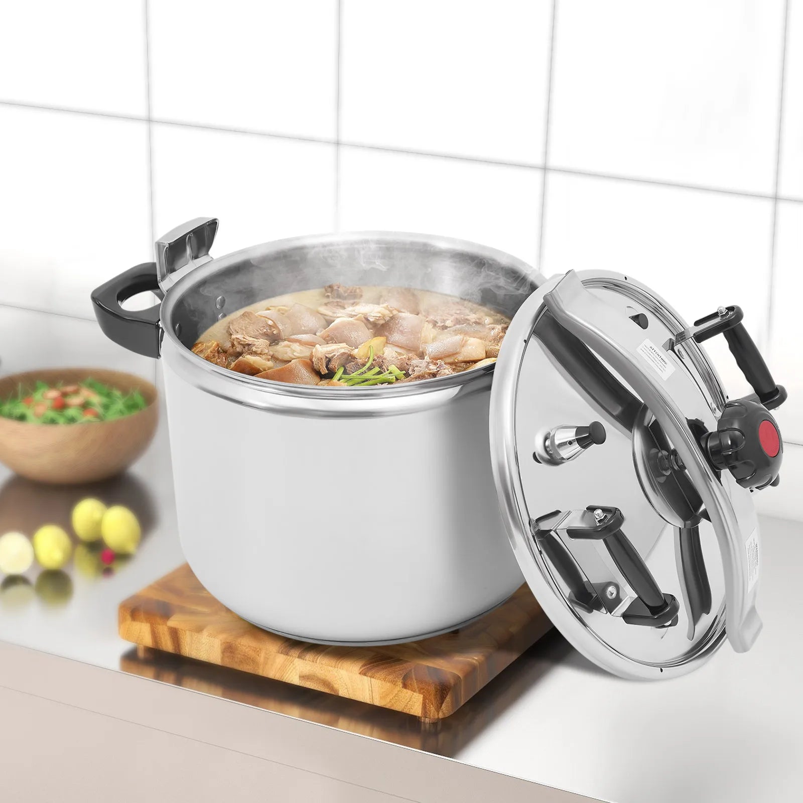 40L Pressure Cooker Stainless Steel Pressure Cooker Large Pressure Stewing and Steaming Pot Time-Saving for Many Cooking Needs ﻿