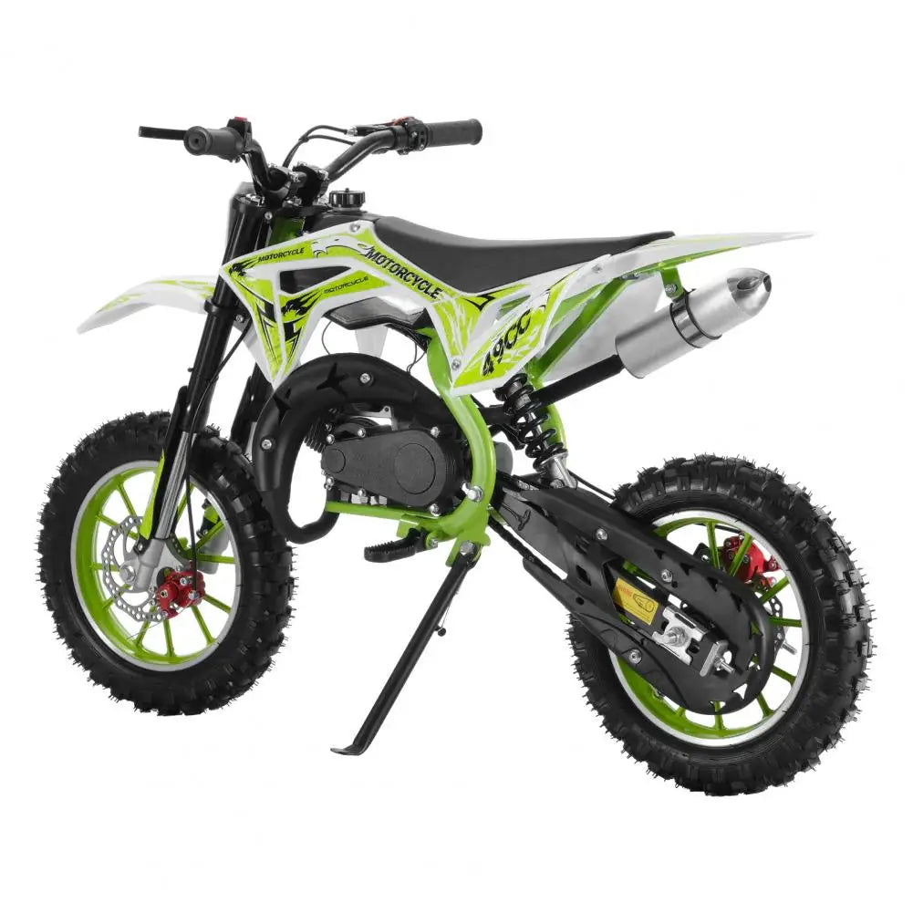 49cc 2-Stroke Kids Dirt Bike Gas Power Motocross Off Road Mini Motorcycle Pocket Motorbike Front Rear Disc Brakes Pull Start