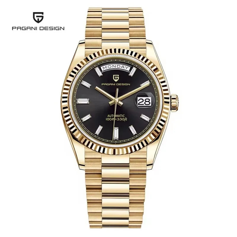 PAGANI DESIGN New Week Calendar Type Watch 316L All Steel Luxury Luminous Men watch Japan Movt Waterproof Mechanical Man watch