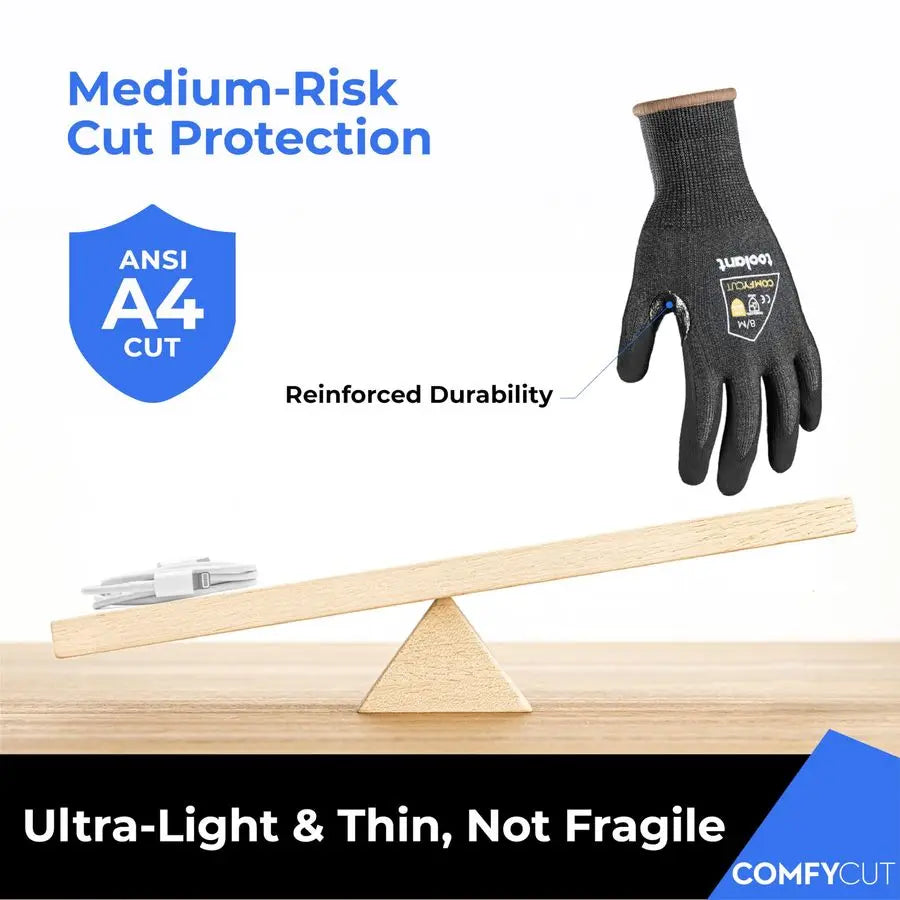 ANSI A4 Cut Resistant Work Gloves without Steel amp Fiberglass, Ultra Light Comfort amp Proper Fit,for Mechanic,Gardening