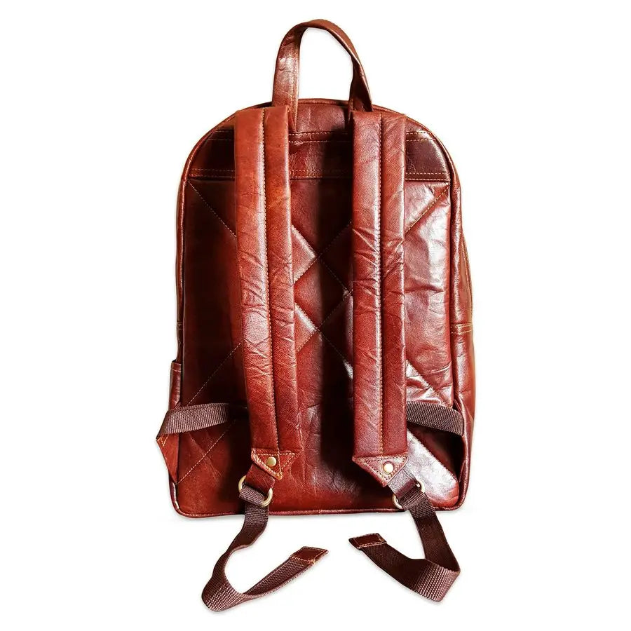 Brown Leather Backpack Vintage Rucksack Laptop Bag Water Resistant Casual Daypack College Bookbag Comfortable Lightweight Travel