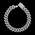 Provence Fashion Cuban chain Bracelet for Men Moissanite Silver Hip Hop jewelry Everyday Double row stones Cuban Link Wrist Gift