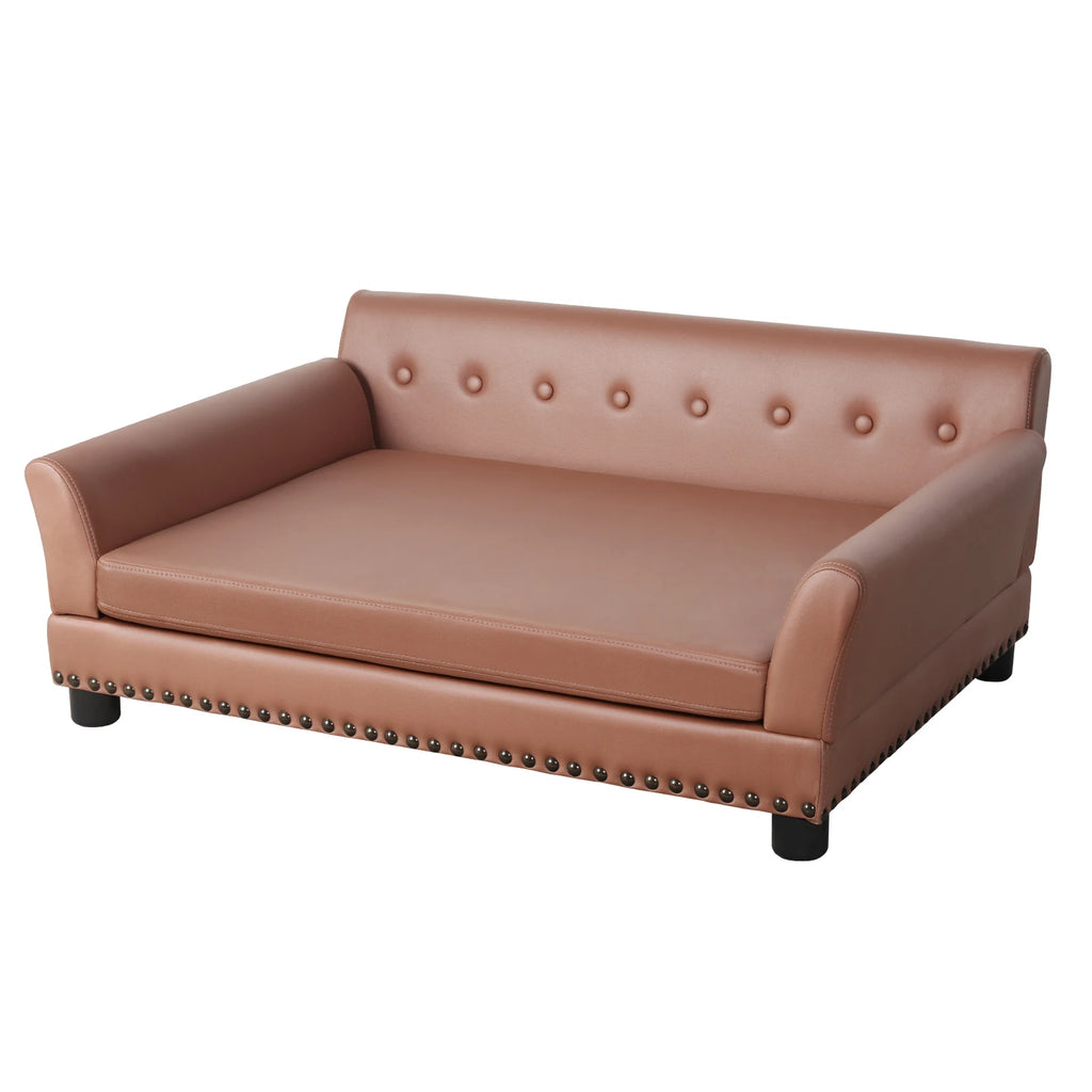 L-XL Luxury Raised Dog Sofa Couch Pet Bed Lounge for Extra Large Dogs with Removable Cushion Cover Pet Furniture