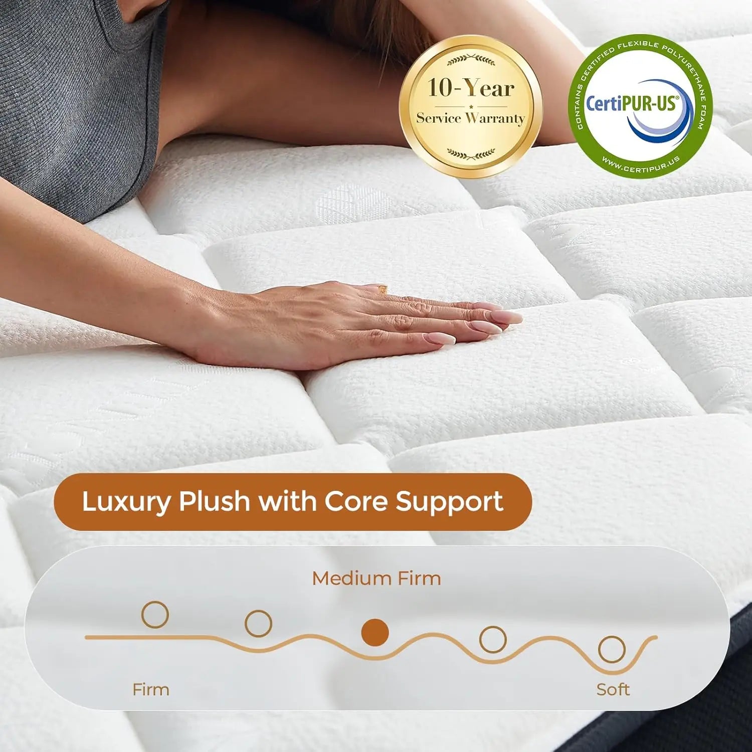 12 Inch Queen Hybrid Mattress, Medium Firm with Memory Foam and Pocket Springs for Pressure Relief