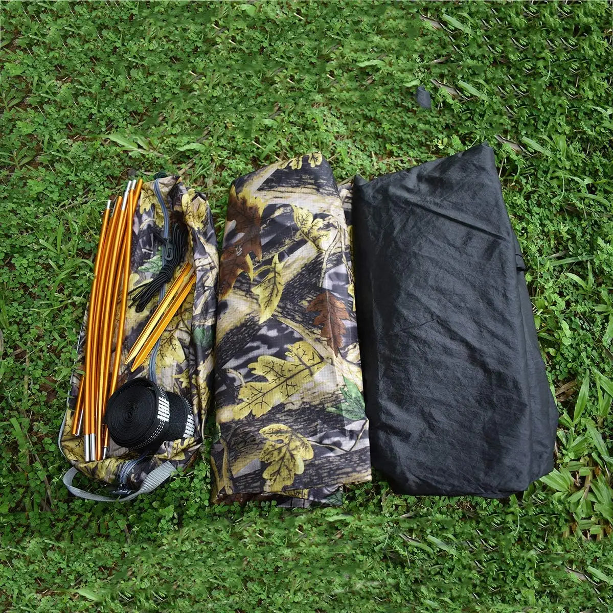 3-in-1 Camping Hammock with Mosquito Net and Rain Fly Cover, Supports 440lbs Load for Outdoor Adventures