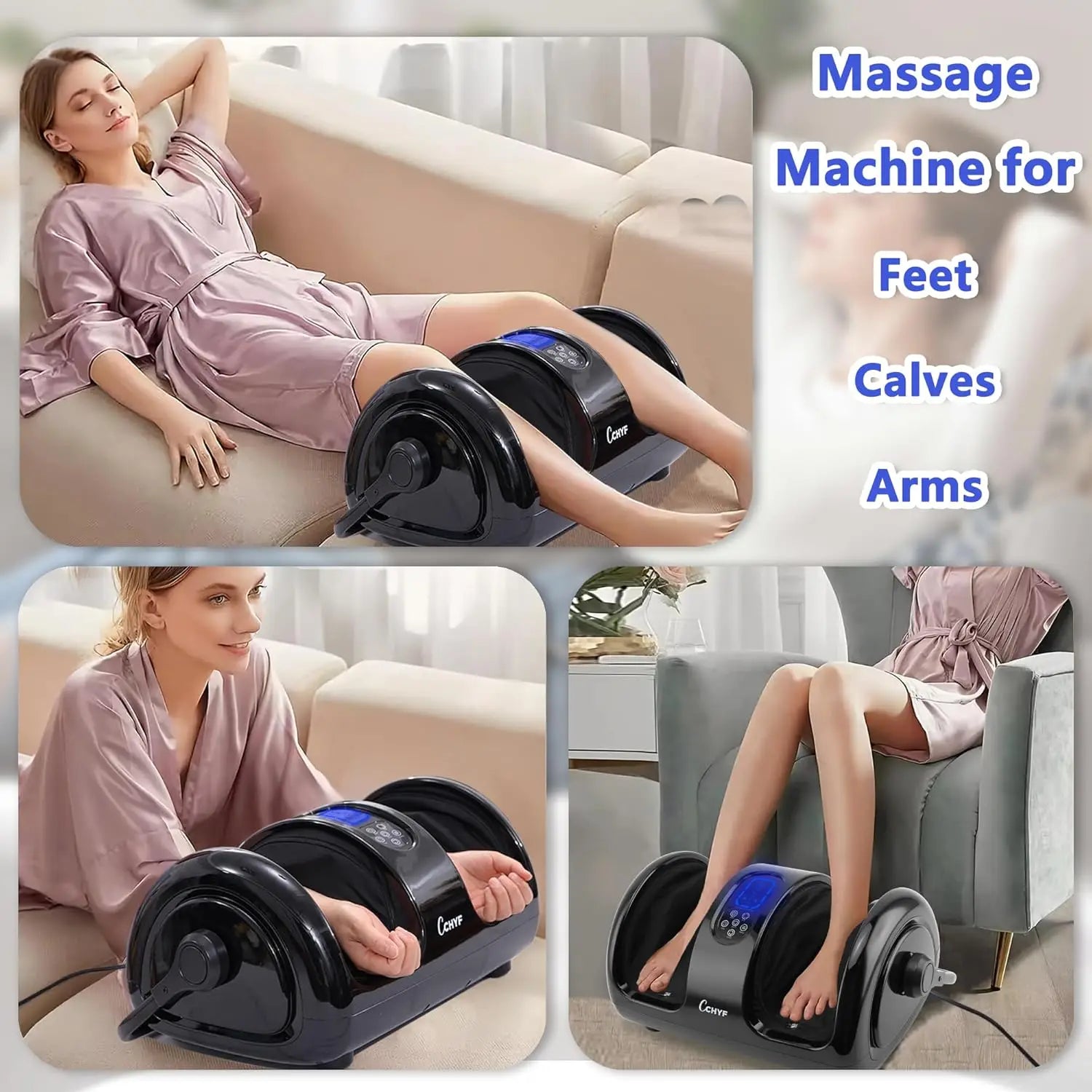 Heated Shiatsu Foot Massager for Plantar Fasciitis Pain Relief, Deep Kneading Therapy for Feet and Calves