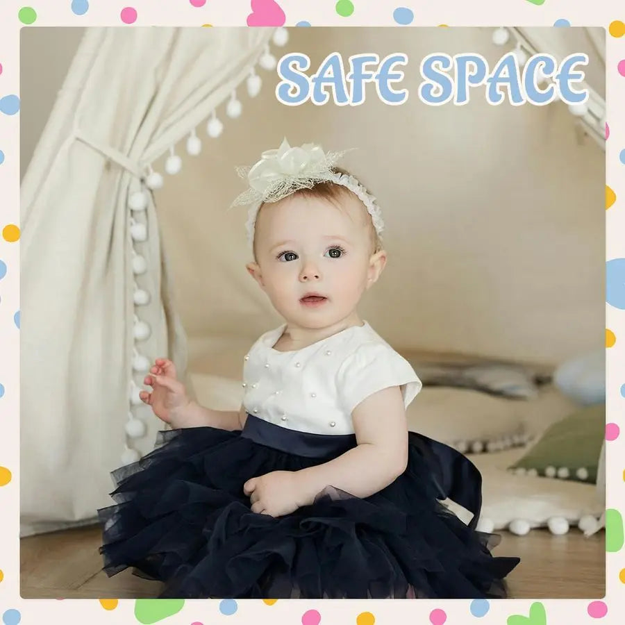 PCS Teepee Tent for Kids,Washable Tapered Kids Teepee Tent,Bohemian Teepee Tents,White Collapsible Sleepover Tents,for Boys and