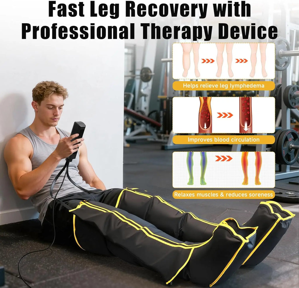 Professional Sequential Air Compression Leg Massager for Circulation, Pain Relief, and Fast Recovery - Ideal Gift