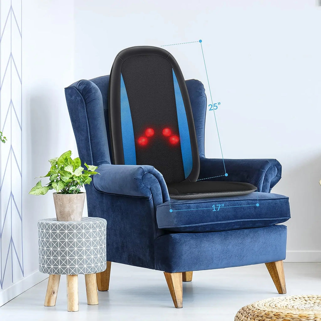 Shiatsu Back Massager with Heat,Deep Tissue Kneading Seat Cushion for Home or Office Chair,Valentine's Gift