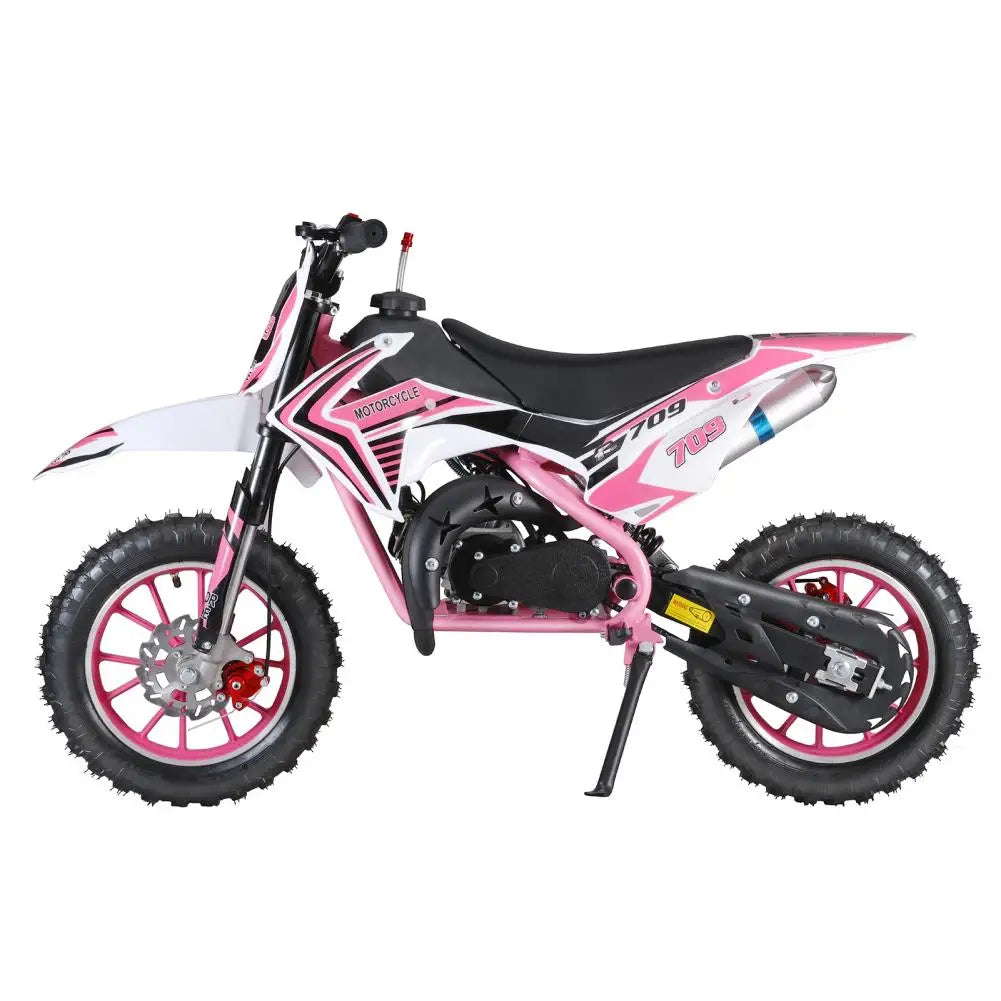 Gas Power Motocross 49cc 2-Stroke Kids Dirt Bike Off Road Mini Motorcycle Children Pocket Motorbike with Front Rear Disc Brakes