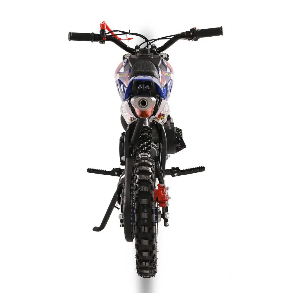 49cc 2-Stroke Kids Dirt Bike, Gas Power Motocross, Off Road Mini Motorcycle Pocket Motorbike with Front Rear Disc Brakes(Blue)