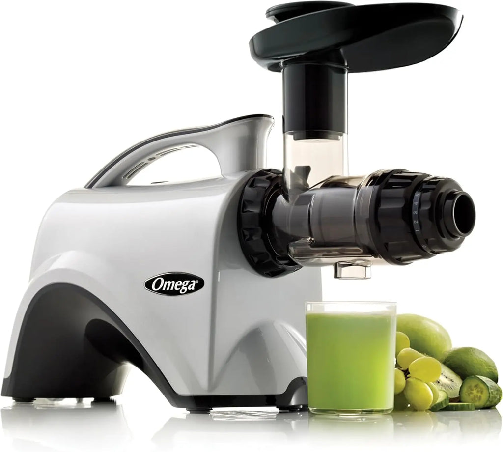 Cold Press Slow Masticating Juicer, Dual-Stage Vegetable Fruit Juice Extractor, 150W Manual Silver