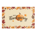 Thanksgiving Harvest Linen Table Runner with Pumpkin and Maple Leaves Print Fall Home Decor Dining Table Decoration