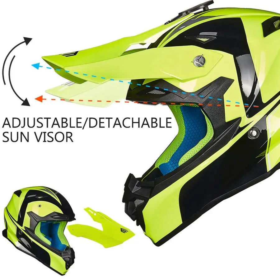 Kids Youth Dirt Bike Helmets ATV Motocross Dirtbike Helmet with Super Soft Liner Camera Mount for Adult Men Women Motorcycle Dua