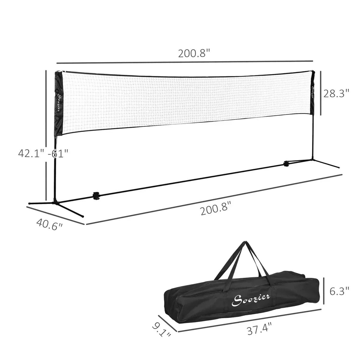Badminton net frame portable standard folding portable outdoor home outdoor simple frame doubles