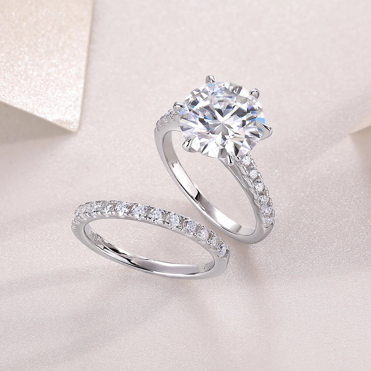 5 carat moissanite ring, 925 sterling silver, suitable for men and women, suitable for parties, Valentine's Day, proposal, engag