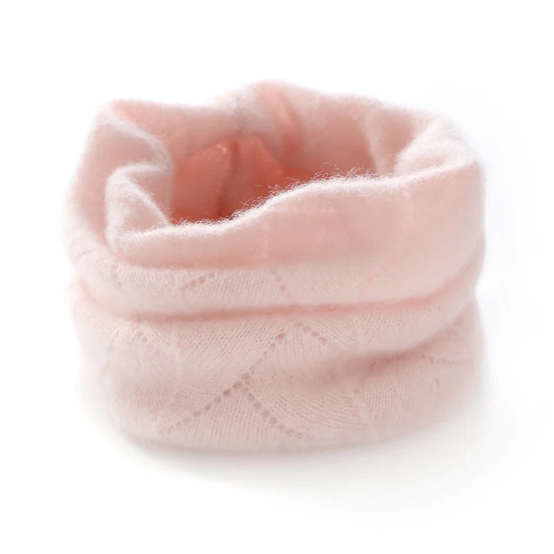 Neck wrap women's winter advanced sense pullover baby children's warm collar knitted one hat 100% pure cashmere neck cover