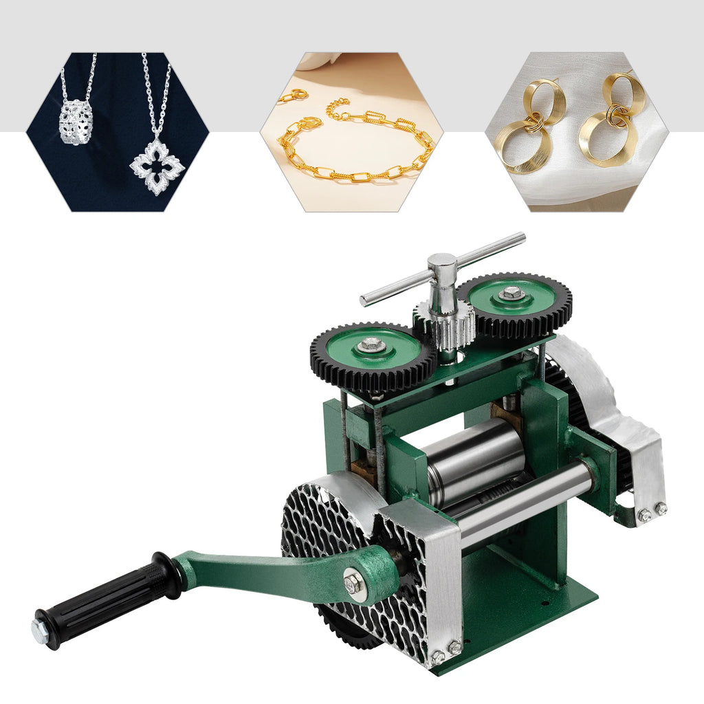 3-in-1 Rolling Mill Machine Manual Jewelry Rolling Mill Machine for Gold Silver Copper Metal Sheet Adjustable Press Thickness