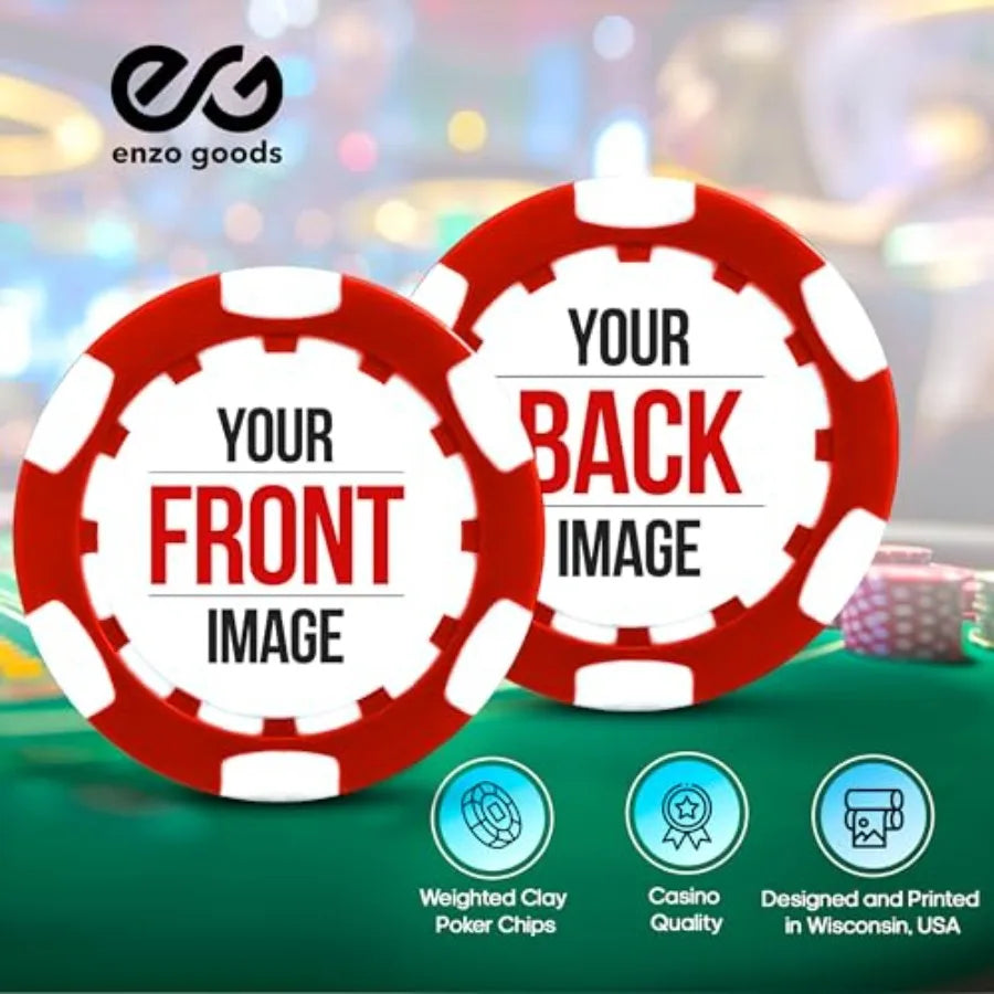 Custom Poker Chips 50 100 200 or 500 pcs Personalized Poker Chips with Logo Durable Acrylic Material Premium Black and Red Colo