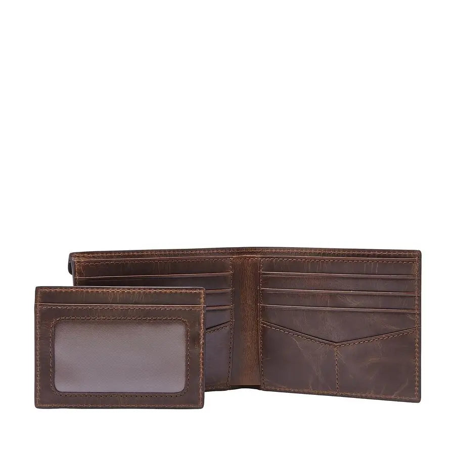 Leather Bifold Sliding 2in1 with Removable Card Case Wallet for Men