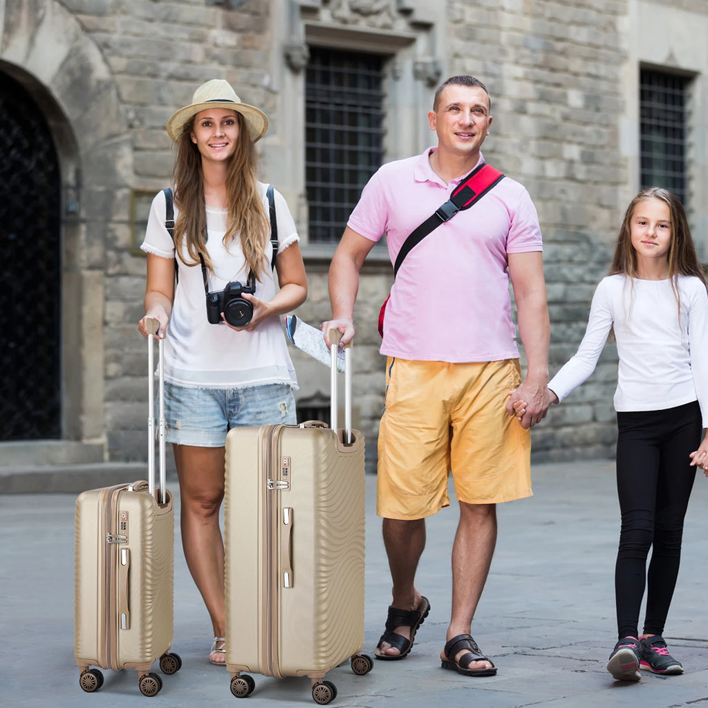 PC+ABS Expandable Luggage with Double Spinner Wheels & TSA Lock - Mint Green Airline Approved