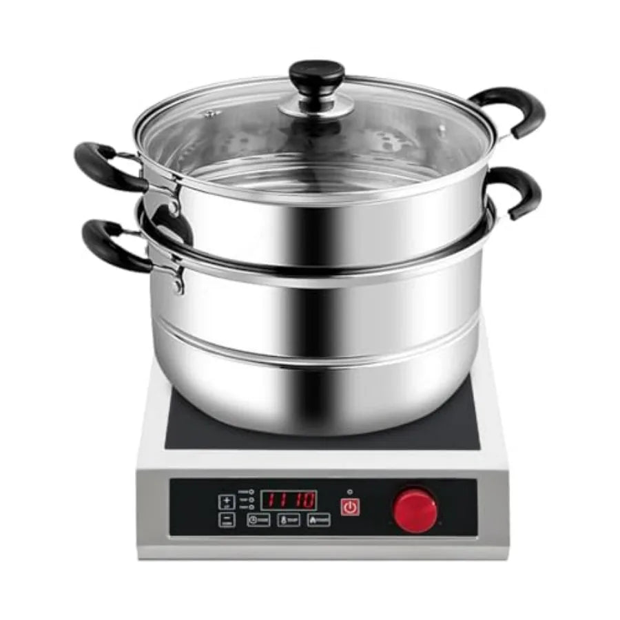 3500W Commercial Induction Cooktop Portable Countertop Burner with LED Digital Display 10-Speed Temperature/Power Adjustable St