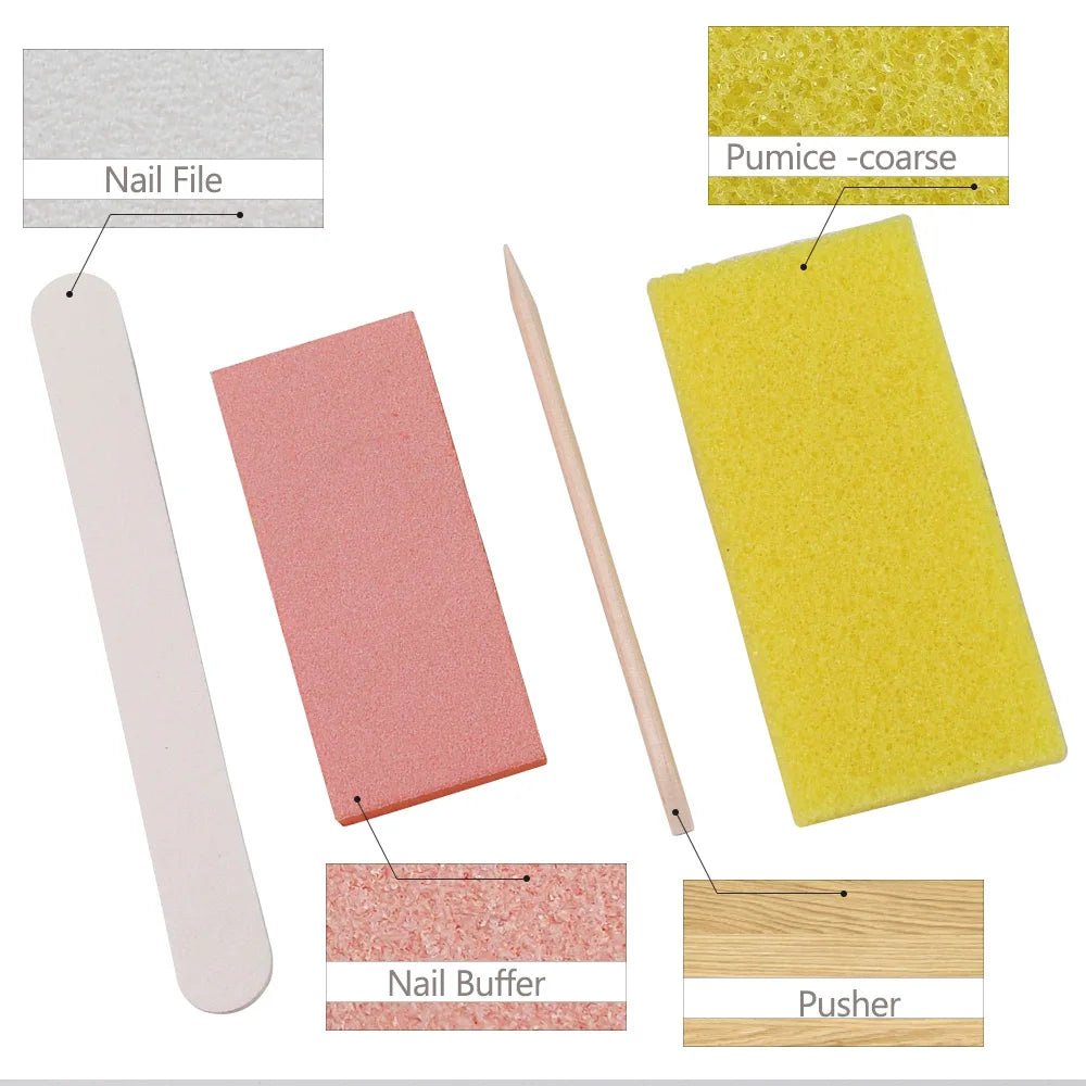 800 Sets/Carton Disposable Pedicure Nail File Kits Salon Manicur natural Nail Polis