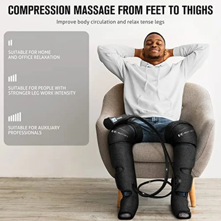 Air Compression Leg Massager with Heat for Relaxation and Recovery Perfect Gift for Mom Dad Men Women Loved Ones Ideal for Chri
