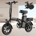 14" Folding Electric Motorcycles Mountain E Bike for Adults, 450W Peak Motor Ebike 20Mph 19.5Miles 48V 10.5AH Electric Bicycle