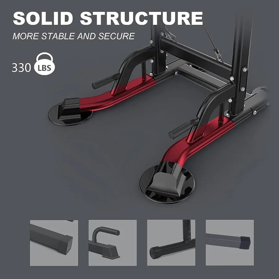 Power Tower Pull Up Bar Station for Free Standing & Dip Standing with Adjustable Height for Home Gym Multi-Function Training