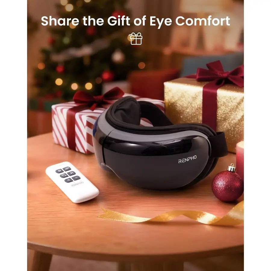 Eyeris 1 Eye Massager with Remote, Christmas Birthday Gifts for Women Men, FSA Eligible HSA Sleep Mask with Heat, Compression, H