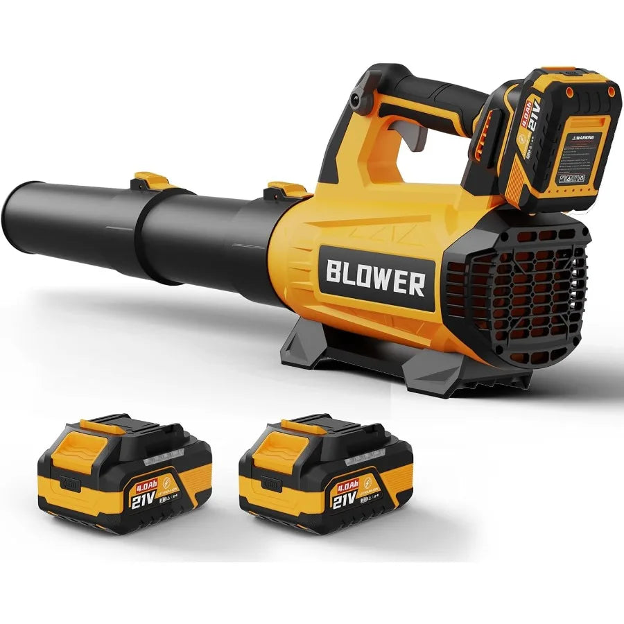 Cordless Leaf Blower Upgraded 630CFM 160MPH 21V Powerful Electric Outdoor Garden Tool with 2 x 4.0Ah Batteries and Charger for