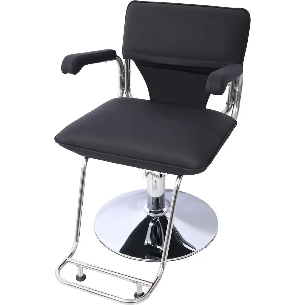 Portable Reclining Barber Chairs with Hydraulic Pump, Ideal for Home, Salon, and Spa Services in Black