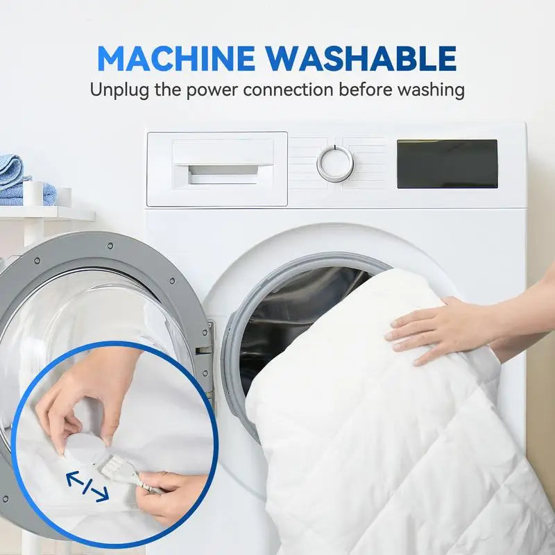 Electric Heating Mattress Cover, Dual Control, Soft Fabric, Adjustable Temp, Queen Size, Warm Your Bed Quickly, Energy