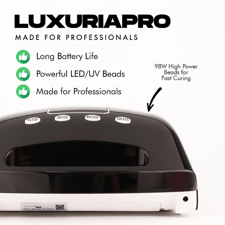 98W Professional UV LED Nail Lamp 42 Powerful LEDs for Fast and Efficient Curing Gel Nails Rechargeable 5200mA Lithi