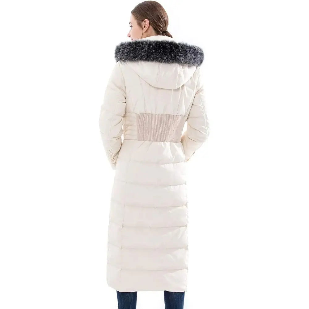 Women's Hooded Thickened Long Down Jacket Maxi Down Parka Puffer Coat
