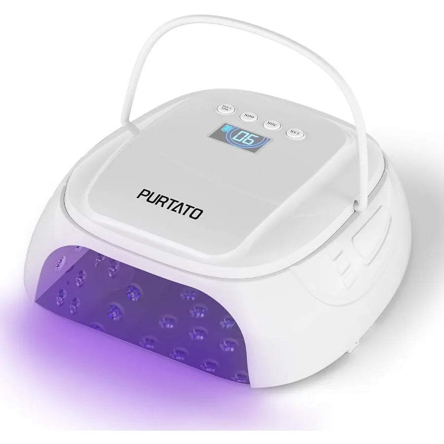 126W Cordless Rechargeable UV LED Nail Lamp Fast Curing Gel Nail Dryer with 4 Timers Portable Professional Nail Light for Salon