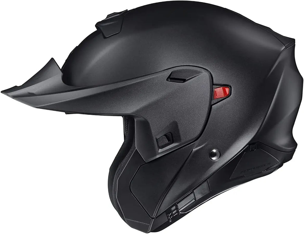 Open Full Face Transformer Adult Motorcycle Helmet Bluetooth Ready Speaker Pockets DOT ECE P/J Approved Solid (Matte Black-2X-La