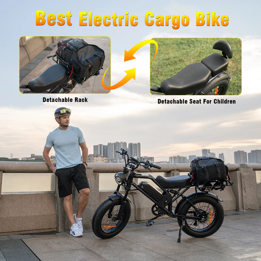 Vynxet Electric Bike Electric Motorcycle 1500W 48V 864Wh Fat Tire Ebike 68+ Miles All-Terrain E-Bike