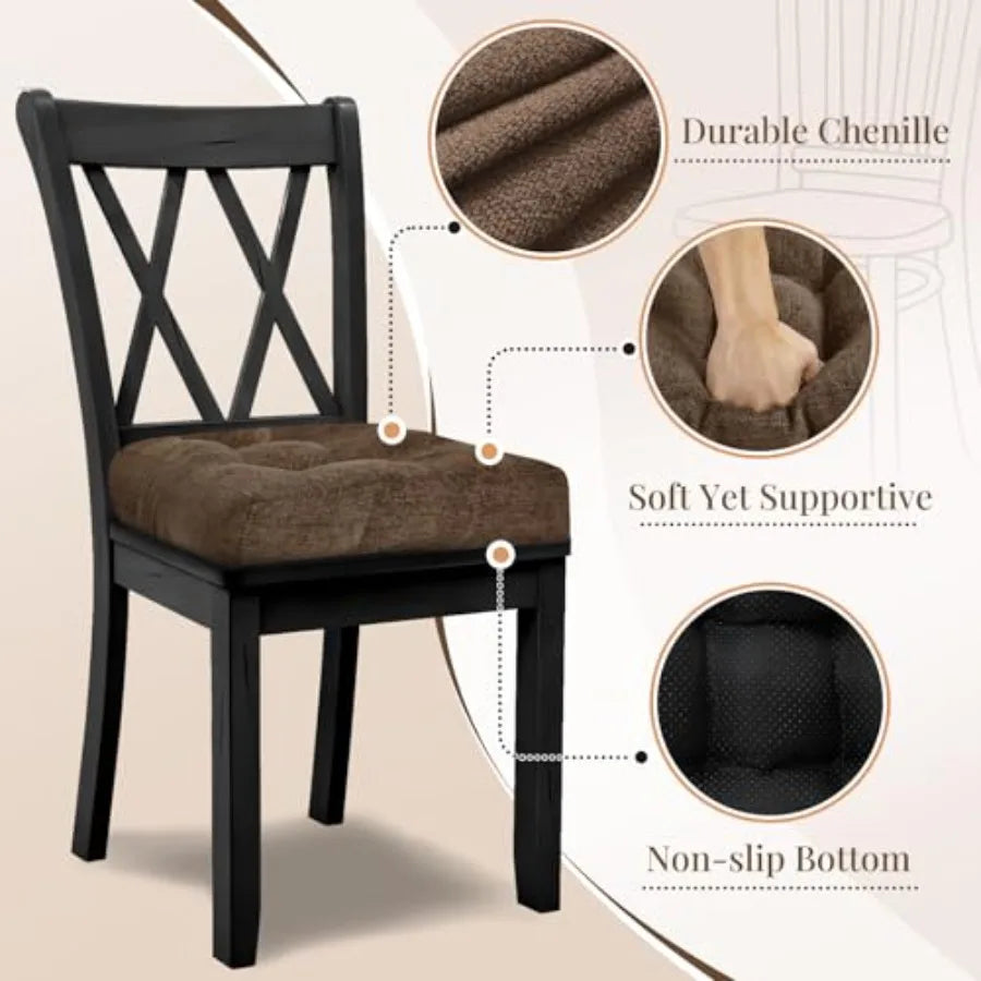 Chair Cushions for Dining Chairs Non-Slip Chair Pads Thick Seat Cushions for Dining Room Chairs Kitchen Chair Cushions Set of 4