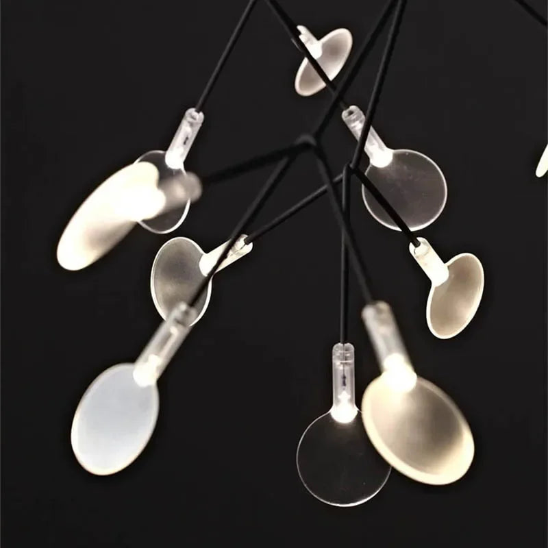 Nordic Circular Living Room Kitchen Corridor Postmodern Chandelier Tree Branch Design Firefly Light LED Light