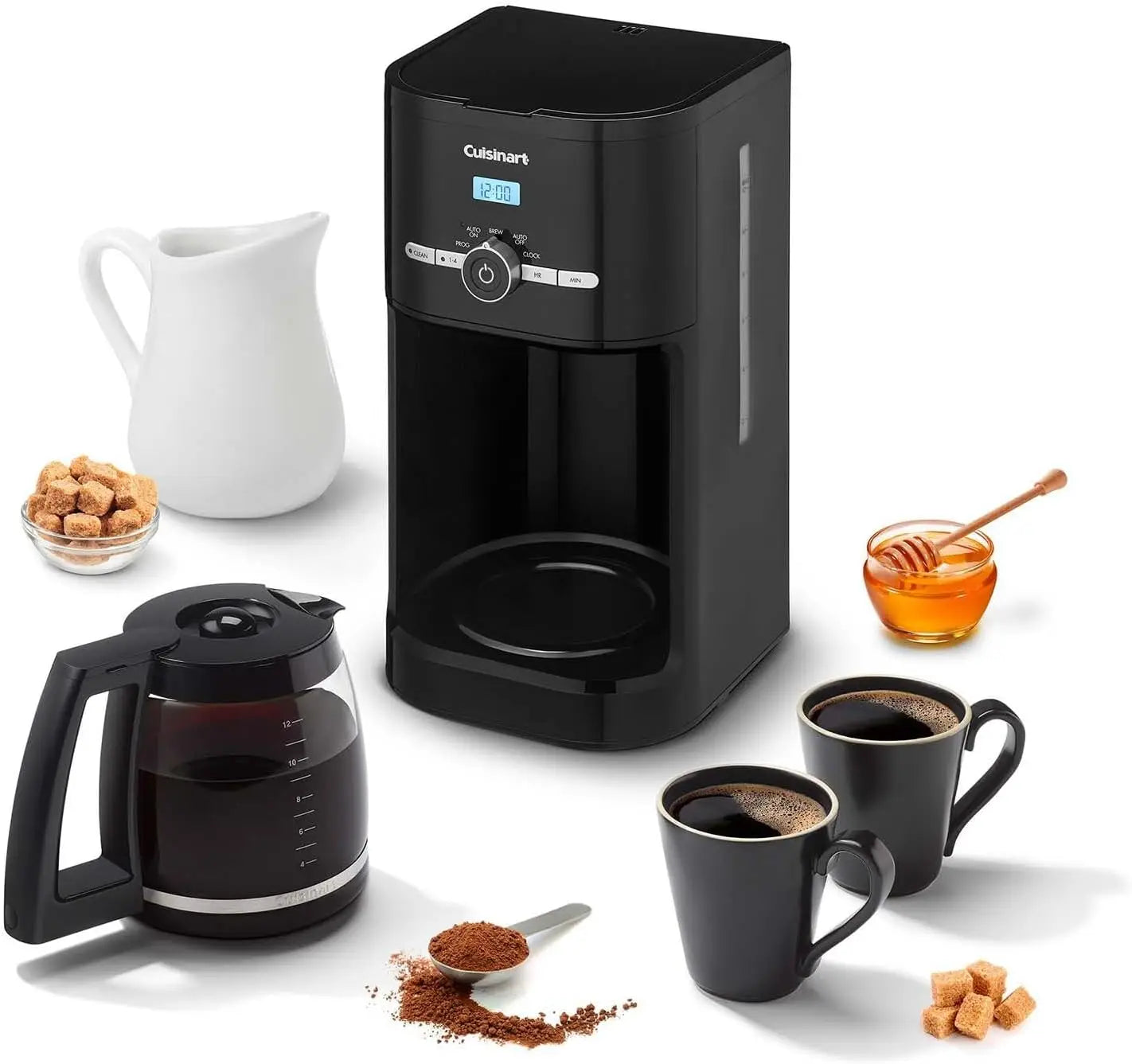 Premium 12-Cup Automatic Coffee Maker with Programmable Timer, Black, Energy-Efficient Design for Home or Office Use