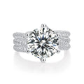 1pc 5ct Moissanite Ring 925 Sterling Silver 18K Gold Plated Luxury Wide Band Gift Jewelry for Women Comes with GRA Certificate