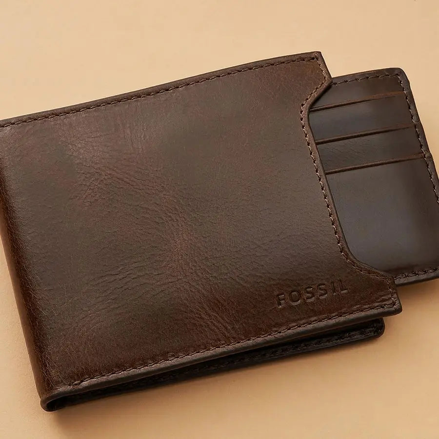 Leather Bifold Sliding 2in1 with Removable Card Case Wallet for Men