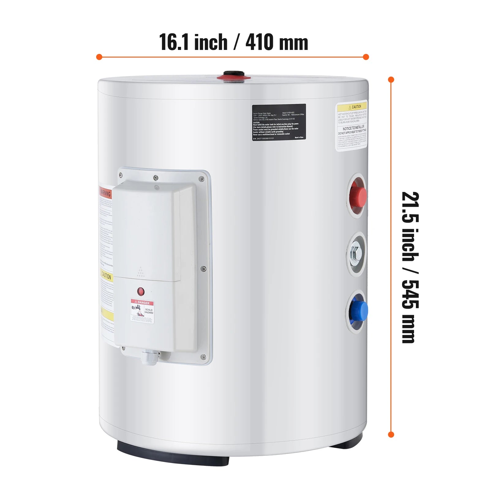 SucceBuy Electric Water Heater 40/70L Tank Instant Hot Water Heater 1.6Kw Tankless Water Heater w/ LED Display Knob Control IPX4