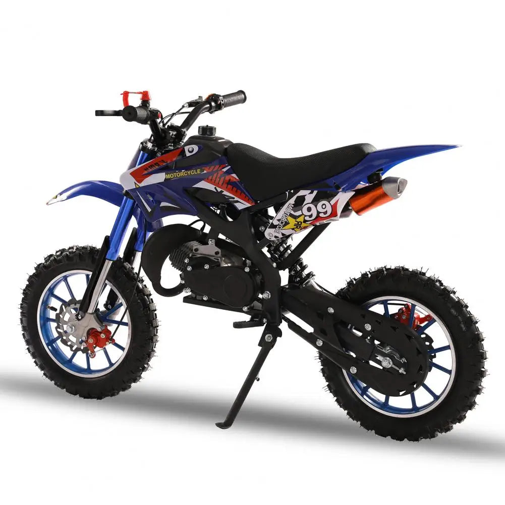 49cc 2-Stroke Kids Dirt Bike, Gas Power Motocross, Off Road Mini Motorcycle Pocket Motorbike with Front Rear Disc Brakes(Blue)